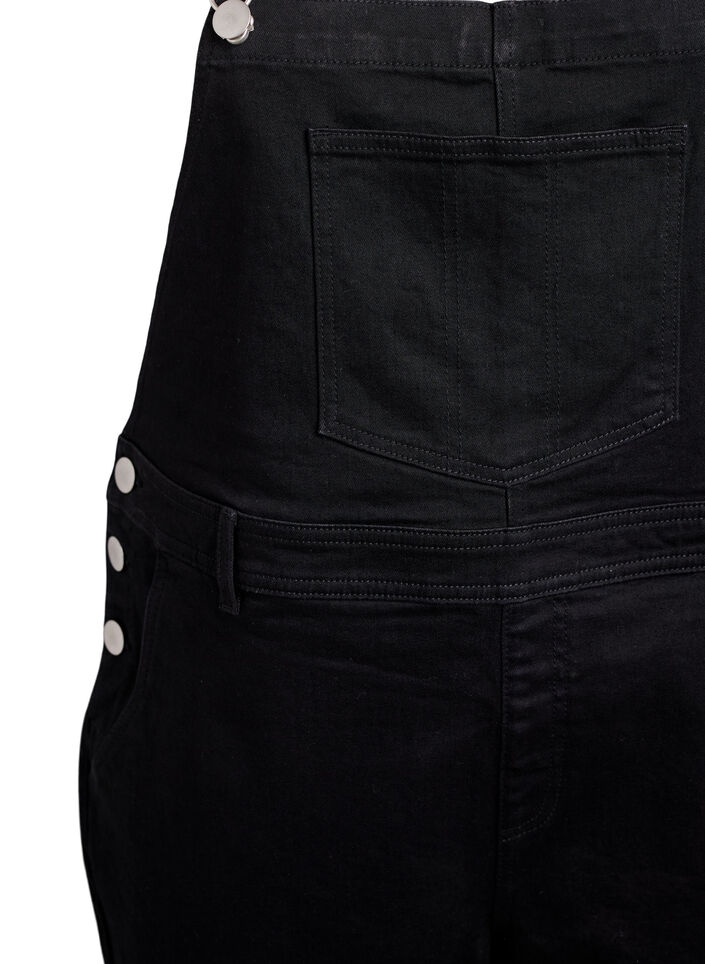 Salopettes shorts en jean, Noir, Packshot image number 2