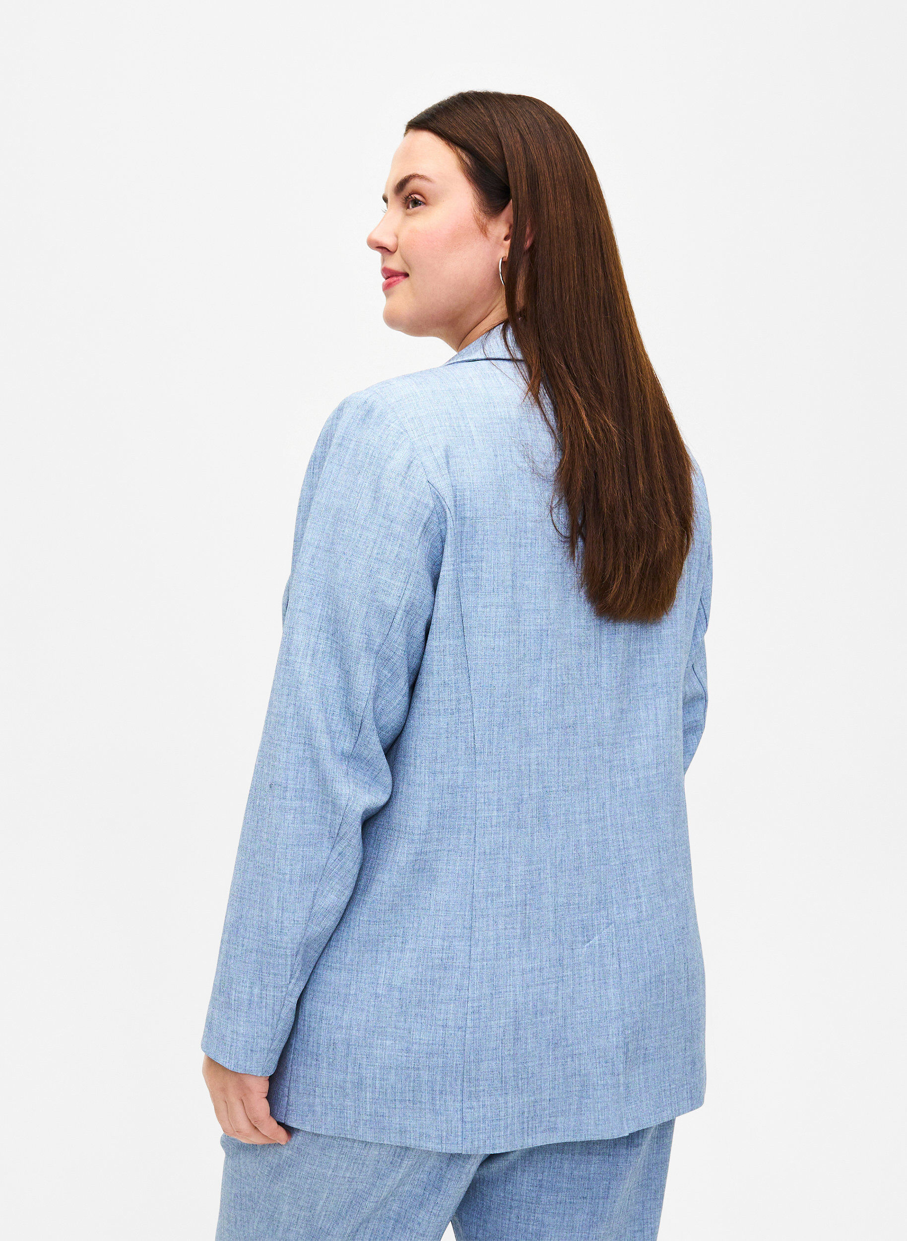 Zizzi Blazer m&eacute;lang&eacute; avec fermeture &agrave; boutons, Infinity , Model image number 1