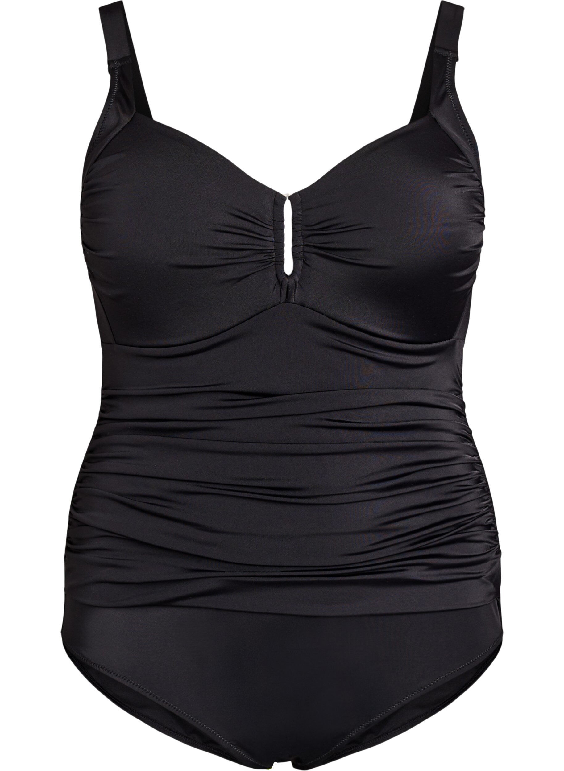 Zizzi Maillot de bain avec anneau et drap&eacute;, Noir, Packshot image number 0