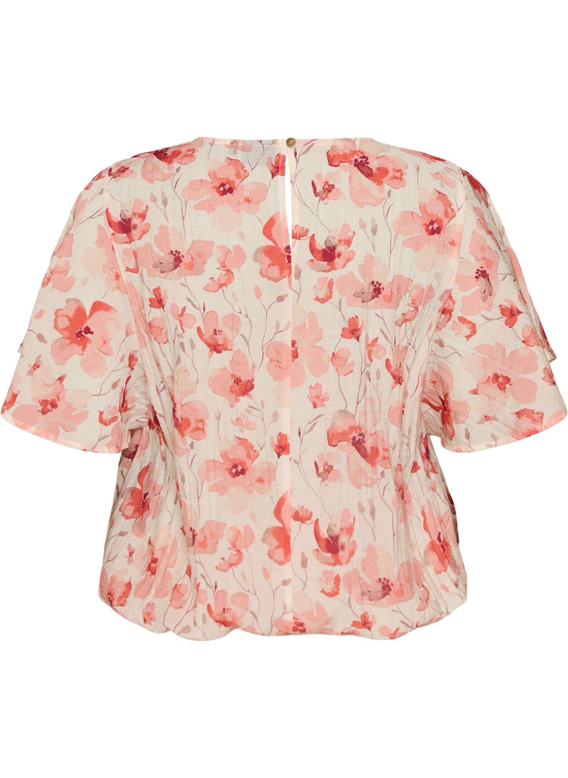 ZizziBlouse coupe ballon avec manches papillon, Corail, Packshot image number 1