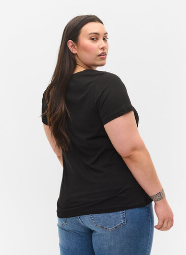 T-shirt en coton avec imprimé , Black w. Gold Foil , Model image number 1