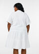 Robe courte &eacute;vas&eacute;e en mousseline de coton, Blanc, Model image number 2