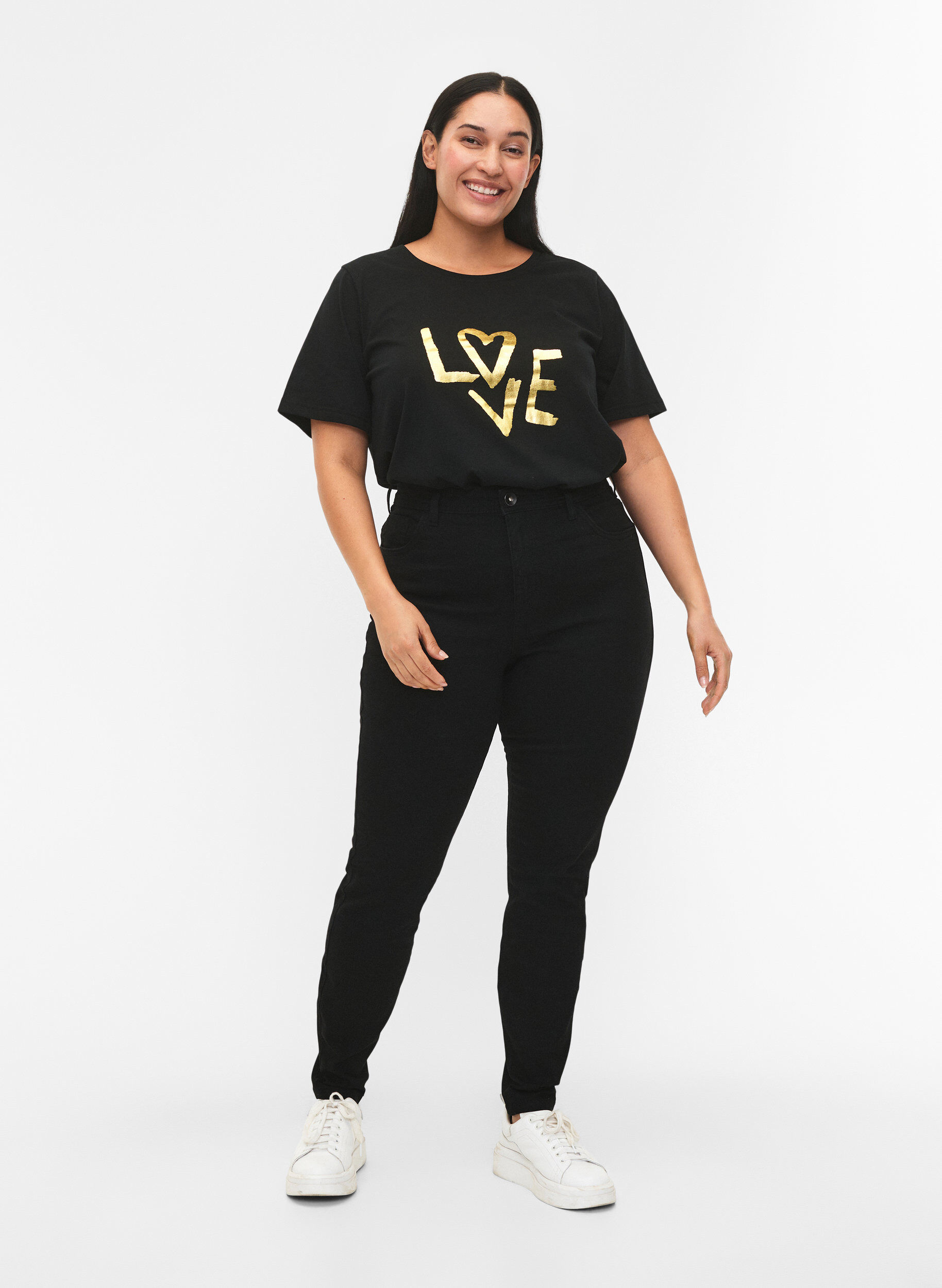 Jeans avec coupe super slim, Noir, Model