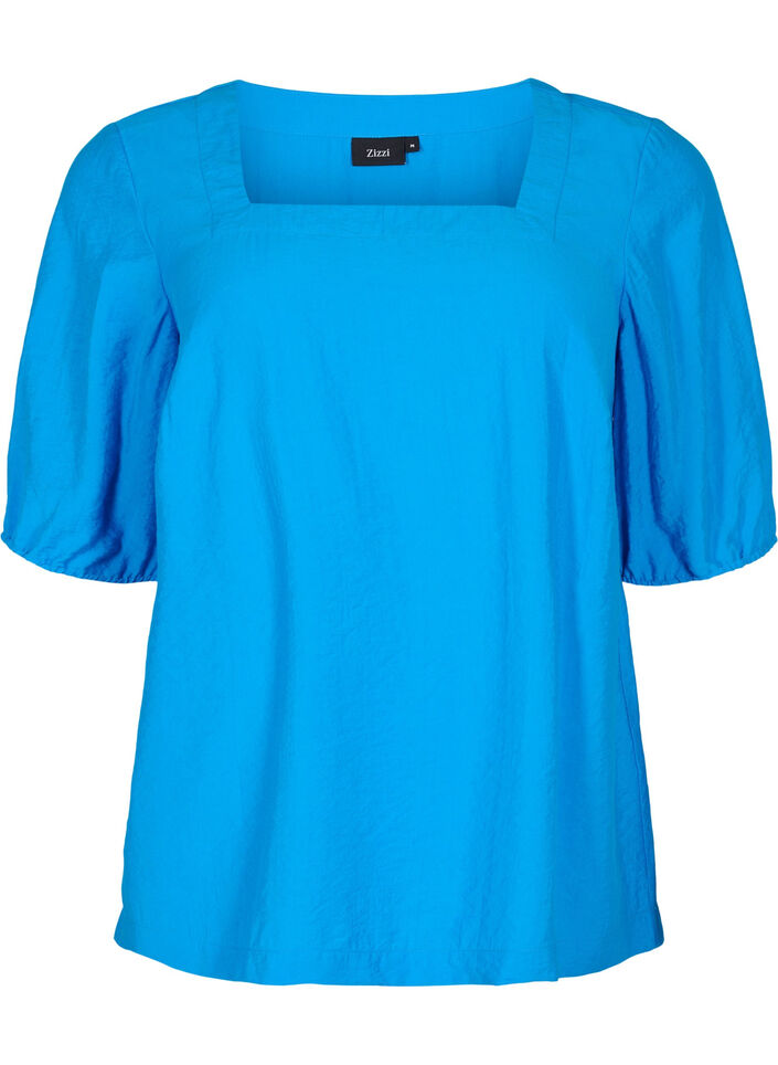 Chemisier à manches ballons, Indigo Bunting, Packshot image number 0