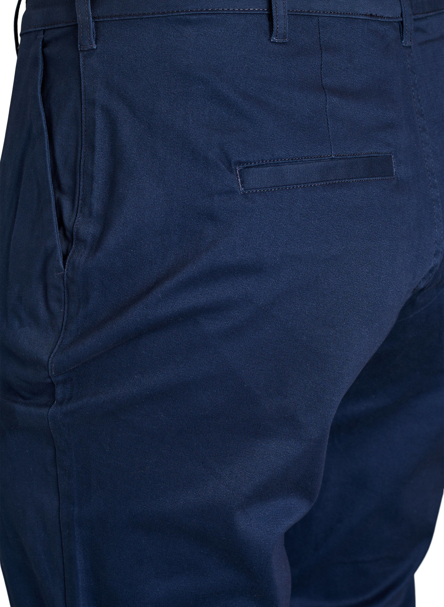 Zizzi Chinos en coton, Bleu, Packshot image number 3