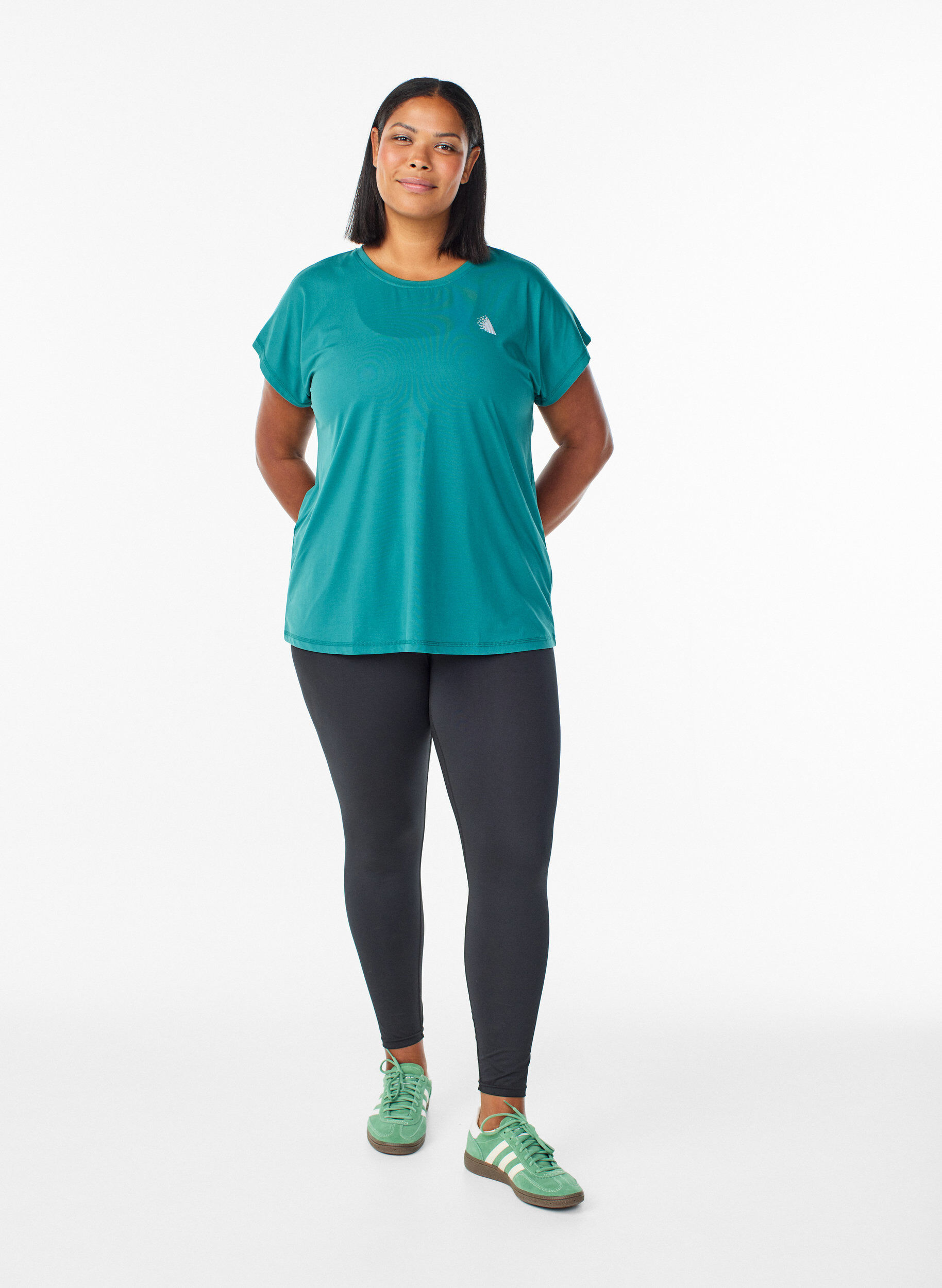 ZizziT-shirt de sport couleur unie, Bleu p&eacute;trole, Model image number 1