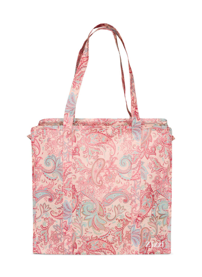 Sac de magasinage avec fermeture &eacute;clair, Rose poudr&eacute;e, Packshot image number 0