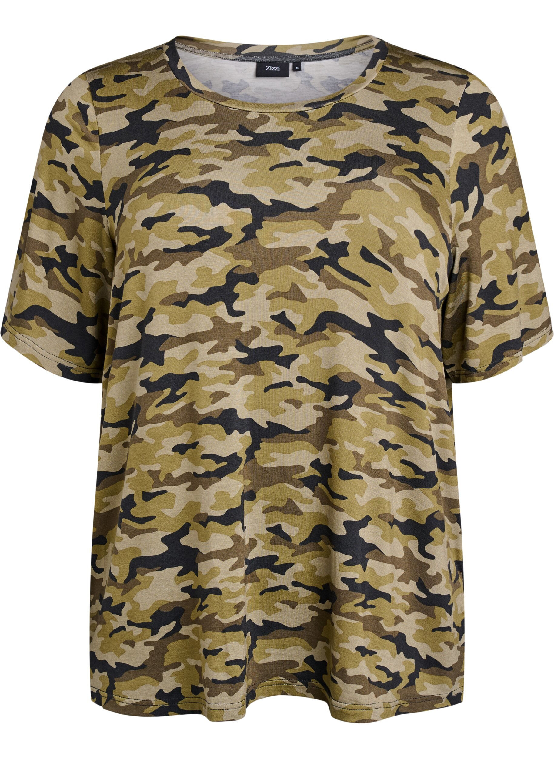 Zizzi T-shirt avec TENCEL&trade; Lyocell et impression camouflage, Vert, Packshot image number 0