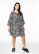 Robe courte &agrave; manches 3/4 et imprim&eacute; z&egrave;bre, Noir, Model image number 1