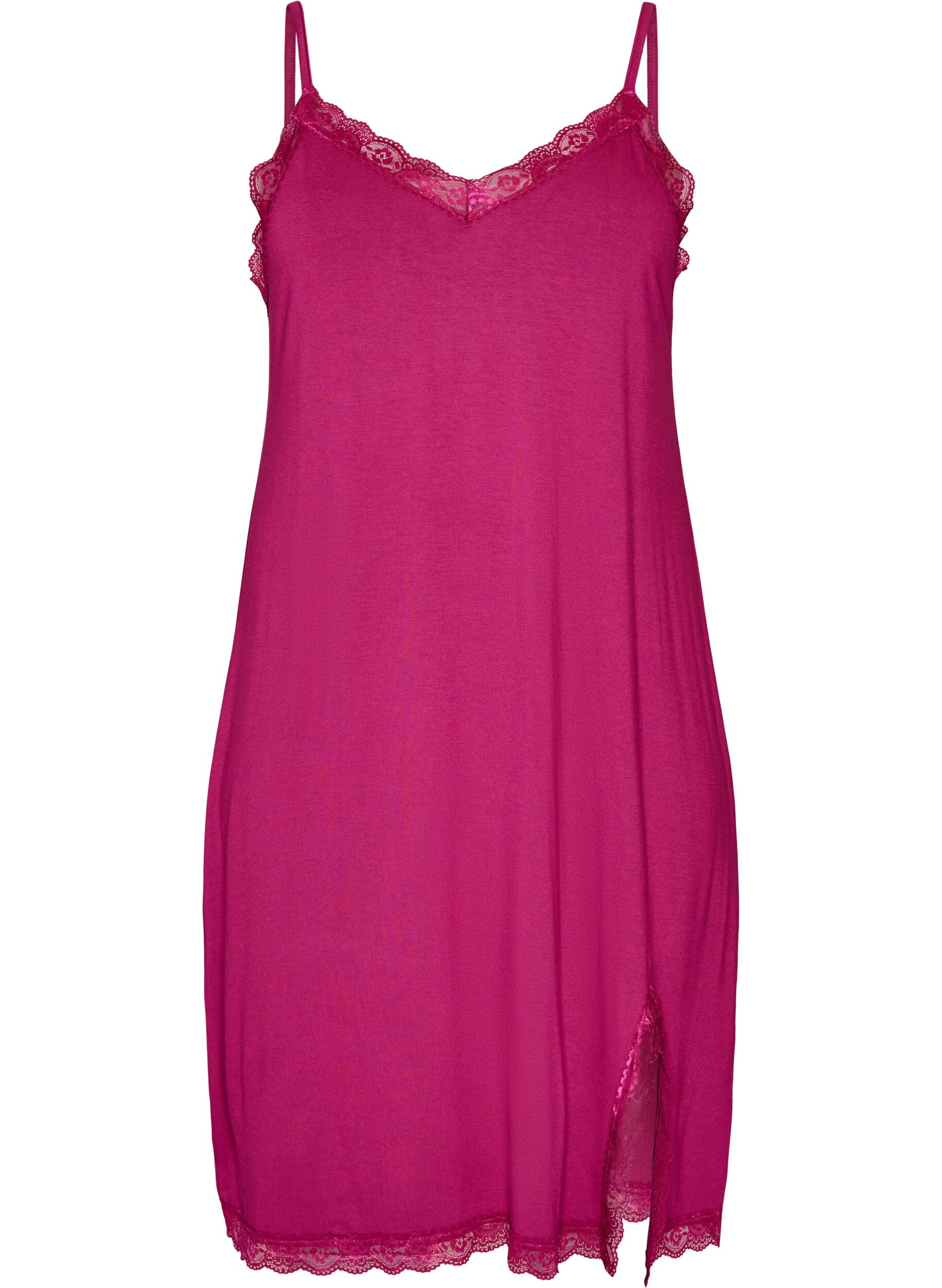 ZizziNuisette en viscose avec dentelle et fentes, Bordeaux, Packshot image number 0