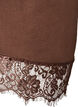 T-shirt avec ourlet asym&eacute;trique en dentelle, Marron, Packshot image number 3