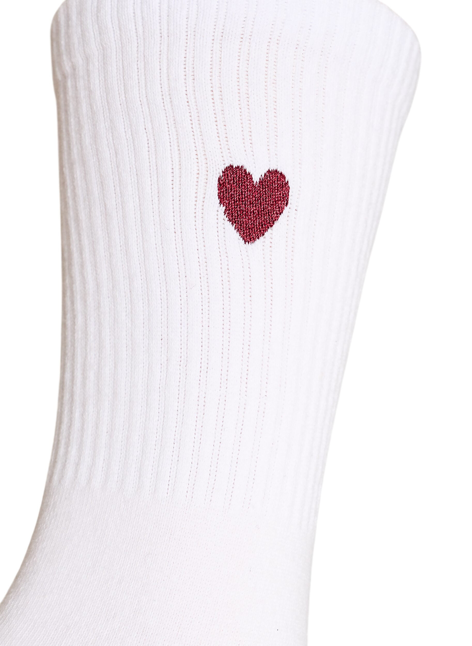 ZizziChaussettes en coton avec motif, Blanc, Packshot image number 2