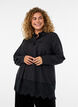 Chemise ample avec une large bordure en dentelle, Noir, Model image number 0