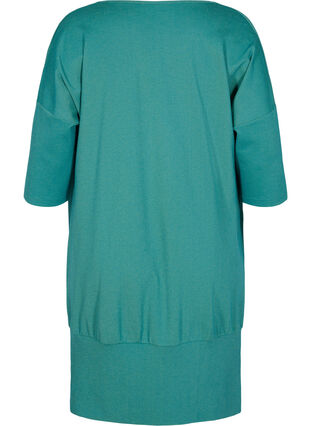 Tunique de couleur unie à manches 3/4, Teal Green Melange, Packshot image number 1