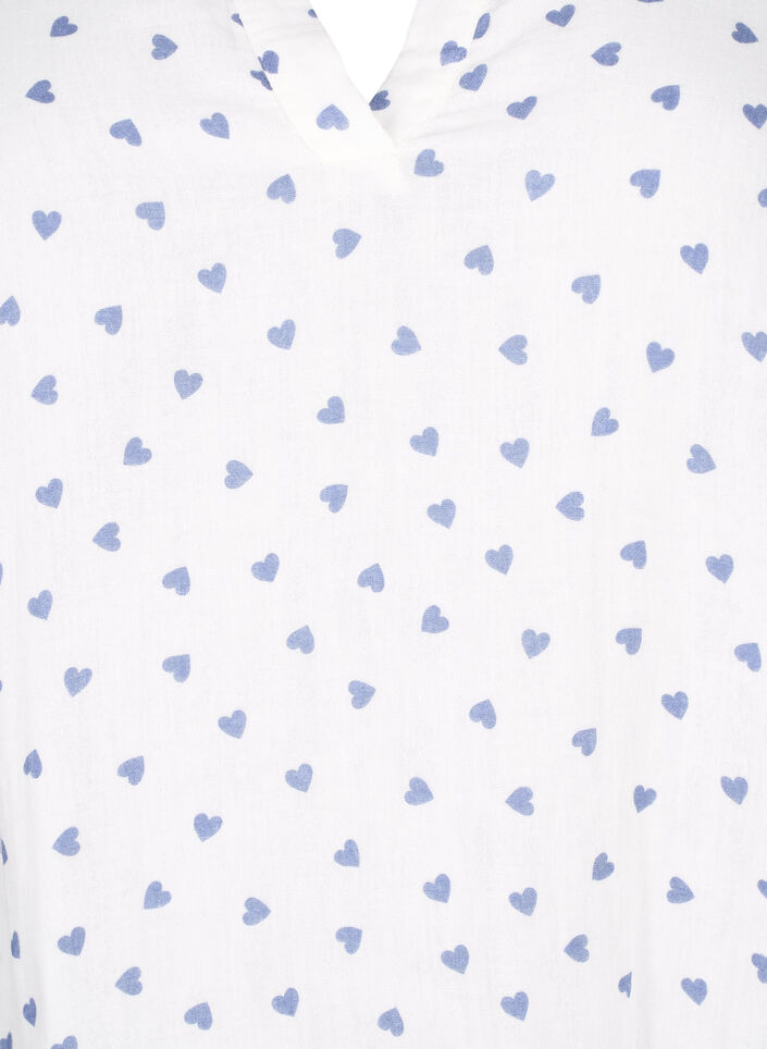 Robe en coton avec imprim&eacute; c&oelig;ur, Bright White Heart, Packshot image number 2