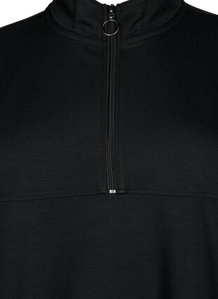 Robe sweat à col montant en tissu à base de modal, Black, Packshot image number 2