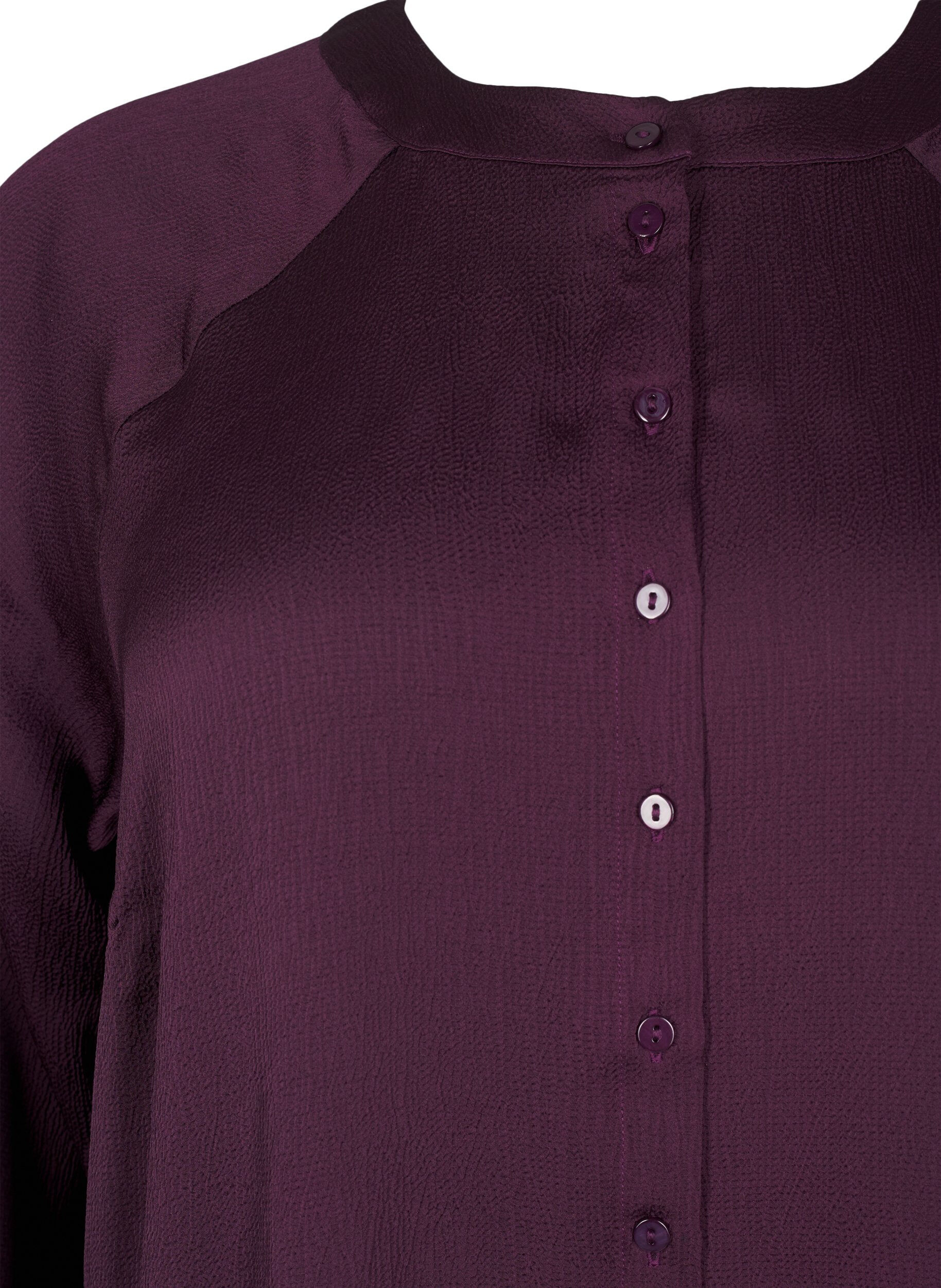 Zizzi Chemise longue &agrave; boutons et manches longues, Potent Purple, Packshot image number 2