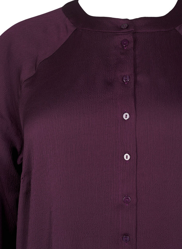 Chemise longue à boutons et manches longues, Potent Purple, Packshot image number 2