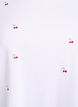 T-shirt en coton biologique avec motifs brod&eacute;s, Blanc, Packshot image number 2