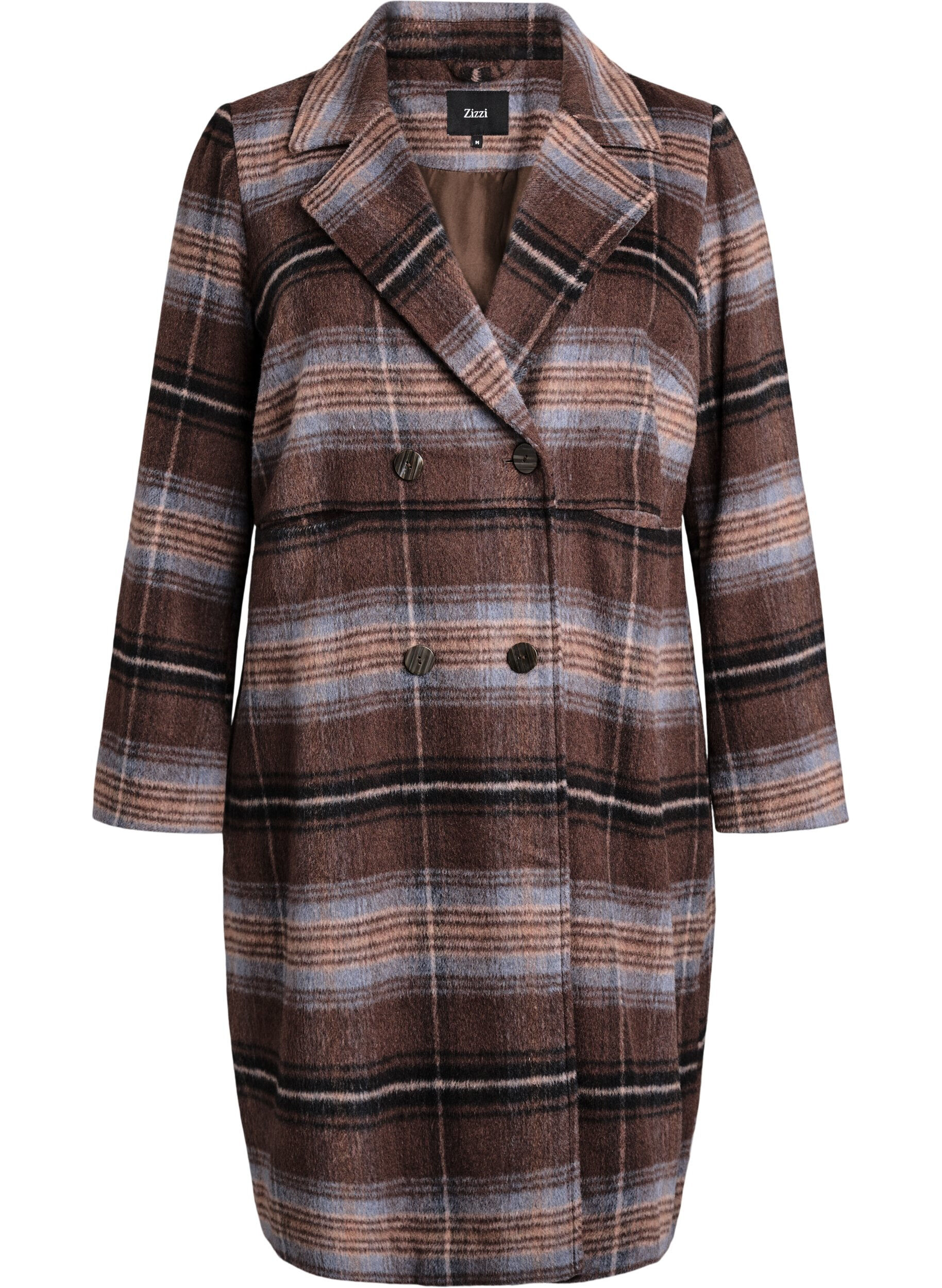 Manteau bross&eacute; &agrave; carreaux