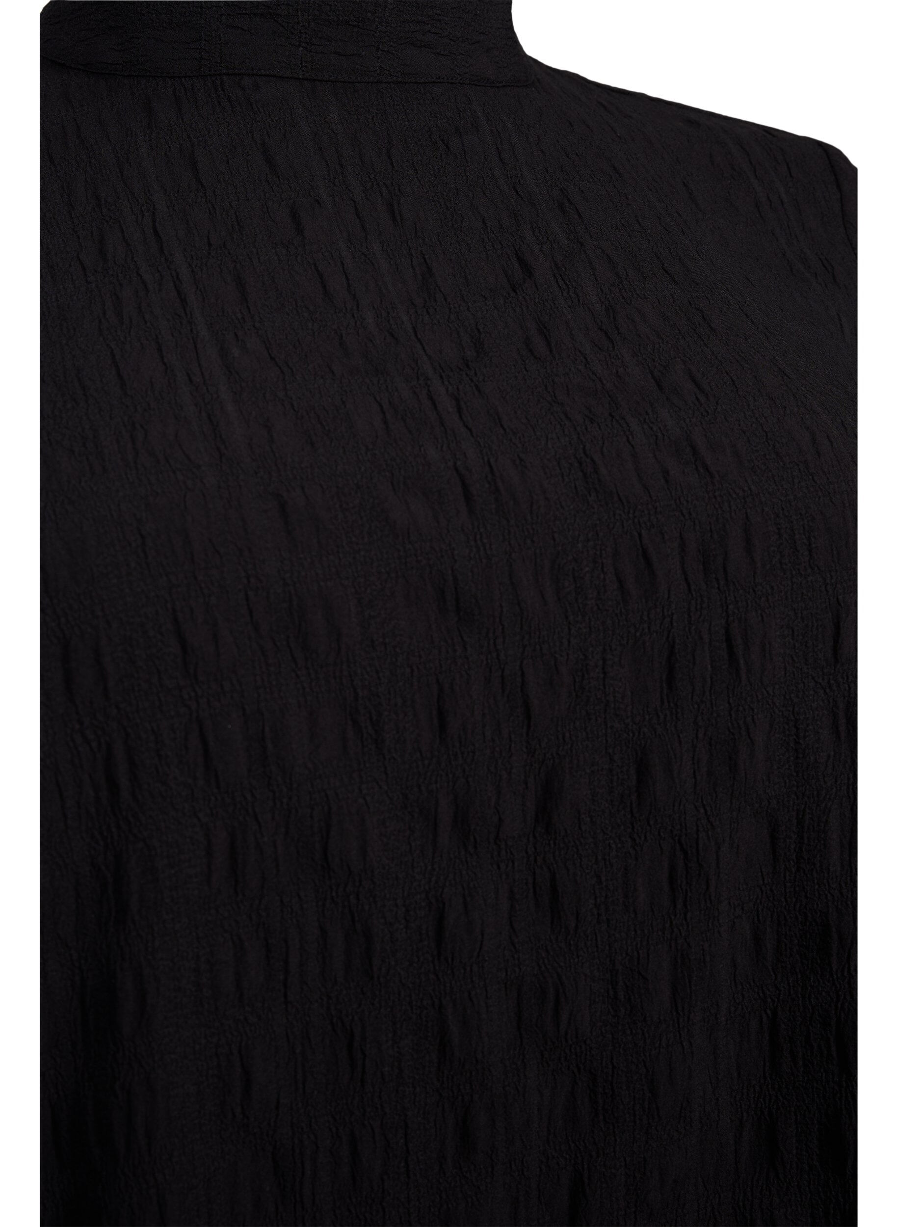 Zizzi Blouse avec encolure haute et manches 3/4, Black, Packshot image number 2