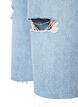 Jean cropped &agrave; effet us&eacute; et bords bruts, Bleu Clair, Packshot image number 3