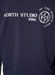 Blouse en jersey &agrave; manches longues avec inscription, Bleu, Packshot image number 4