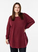 Blouse longue en maille avec boutons boule, Bordeaux fonc&eacute;, Model image number 0