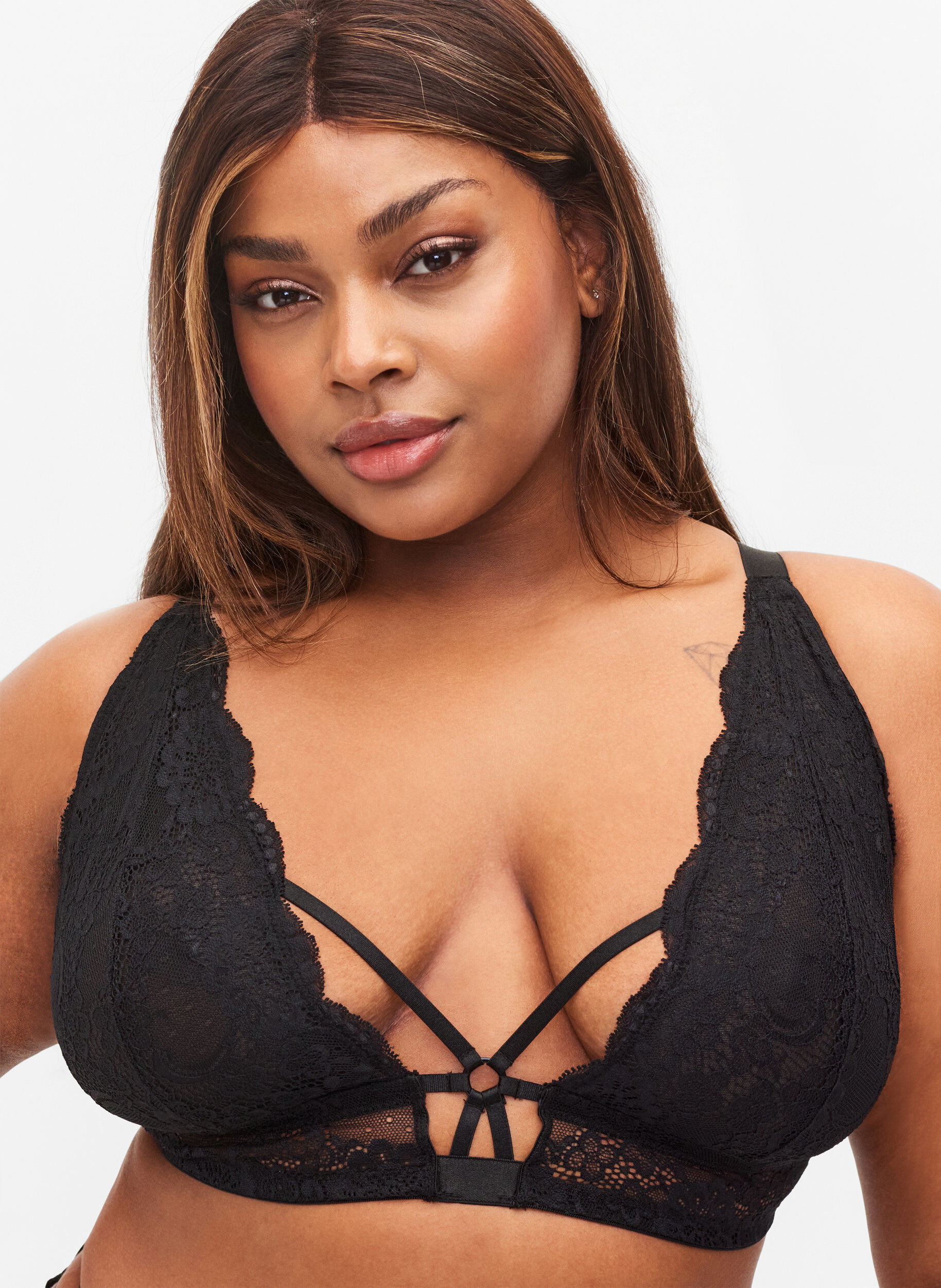 Zizzi Soutien-gorge en dentelle, Black, Model image number 2