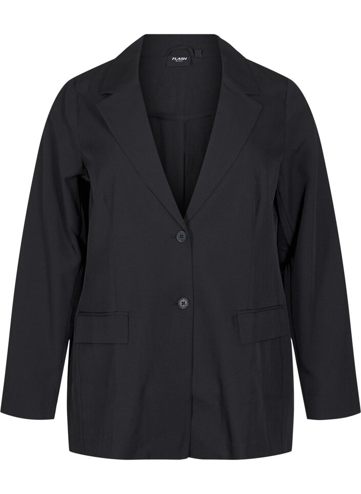 FLASH - Blazer avec des poches et une fente, Noir, Packshot image number 0
