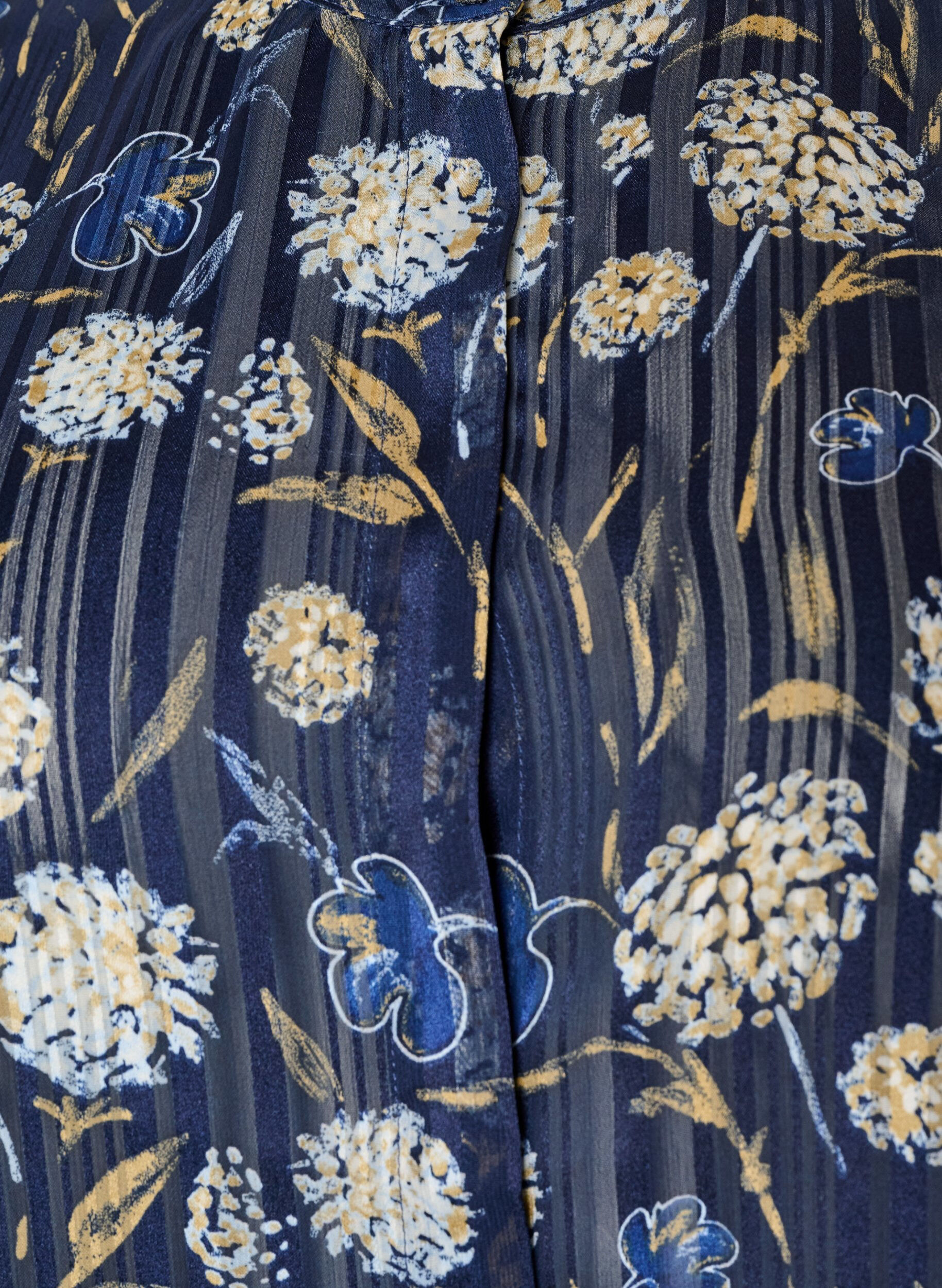 ZizziChemise &agrave; motifs avec col montant et manches 3/4, Bleu, Packshot image number 2
