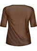 Top en maille avec manches courtes et col rond, Marron, Packshot image number 1