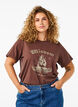 Tee-shirt en coton biologique avec imprimé, Marron, Model image number 0