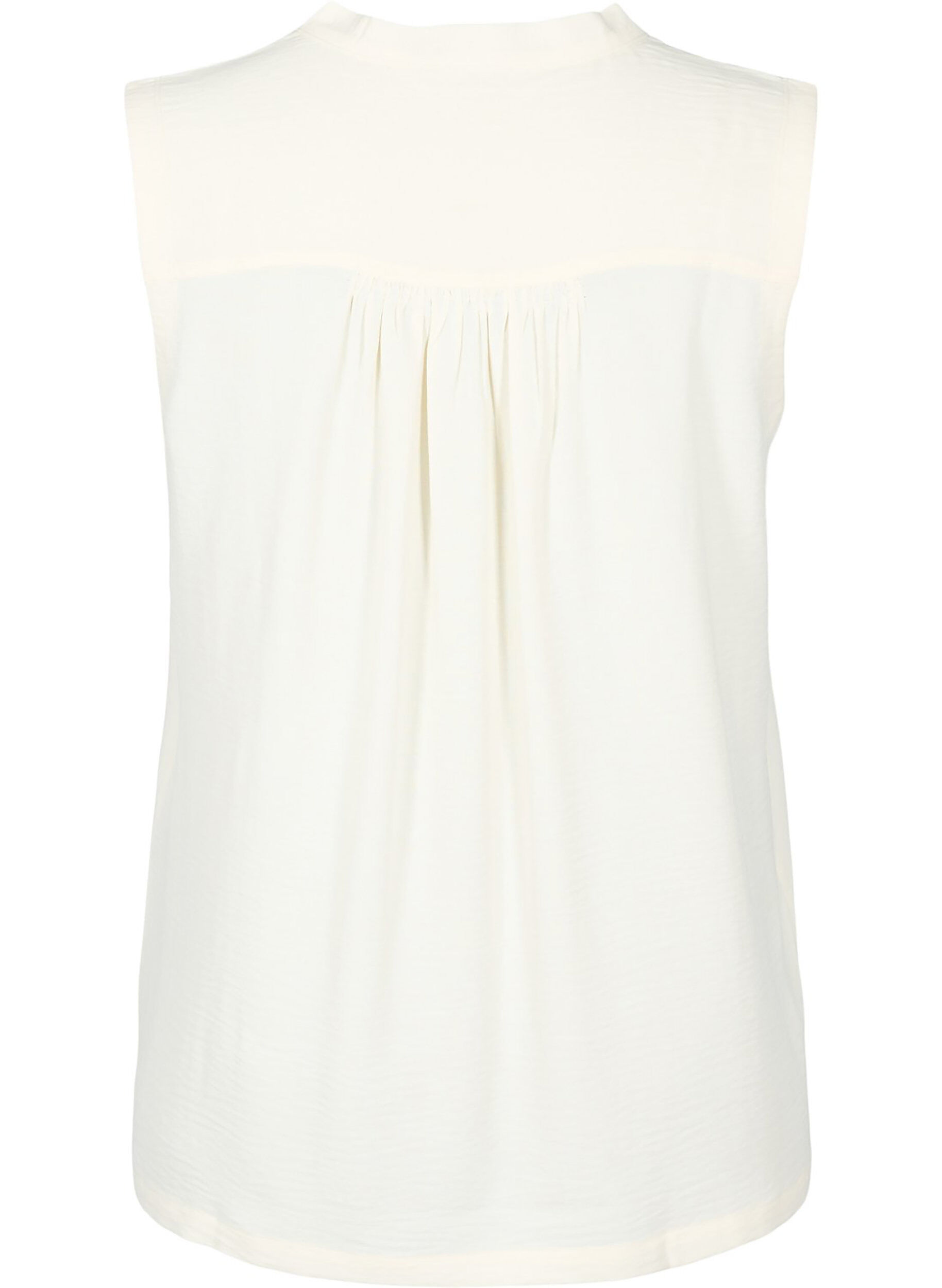 Zizzi Haut sans manches effet froiss&eacute;, Vanille, Packshot image number 1