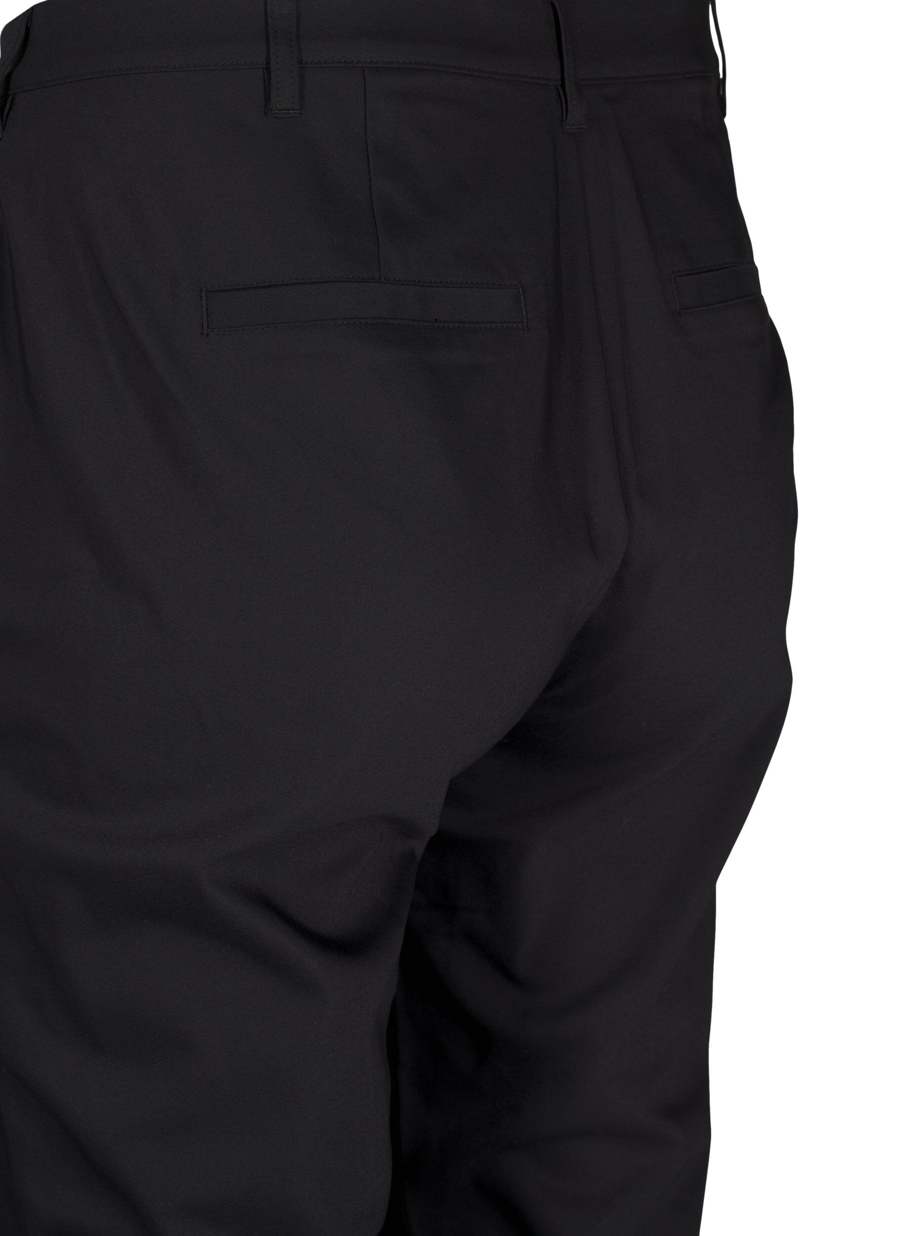 Zizzi Pantalon coupe droite &agrave; taille haute, Noir, Packshot image number 3
