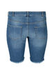 Short en jean taille haute avec bords bruts, Dark blue denim, Packshot image number 1