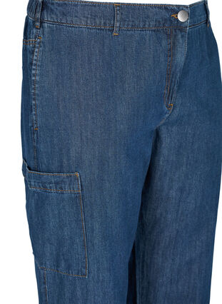 Jeans cargo avec poches, Dark blue denim, Packshot image number 2
