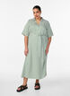 Robe-chemise longue jusqu&rsquo;aux chevilles avec ceinture &agrave; nouer et rayures, Vert clair, Model image number 0