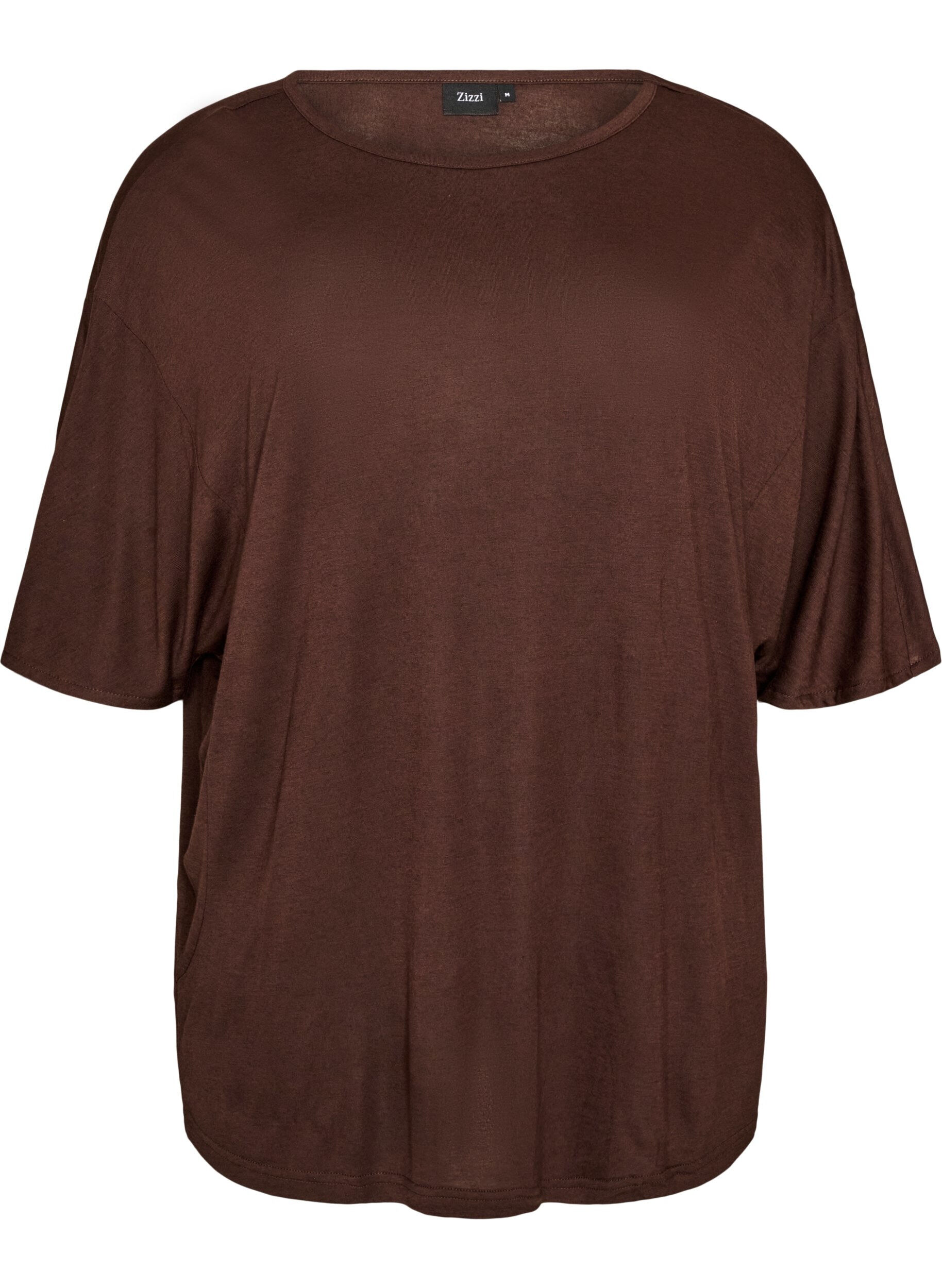 ZizziT-shirt ample en jersey de viscose, Marron, Packshot image number 0
