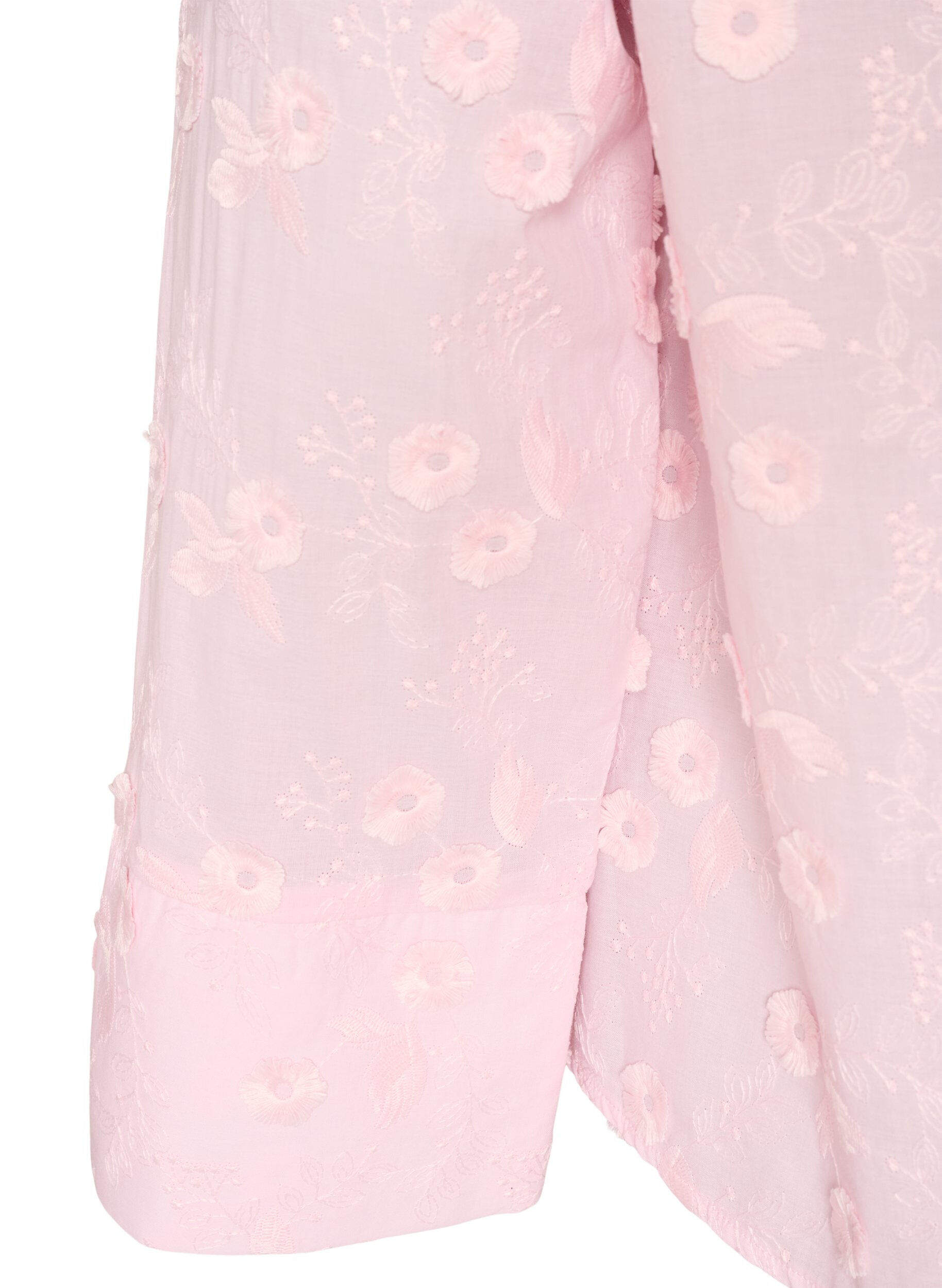 ZizziChemise avec broderies florales et manches larges, Rose, Packshot image number 3