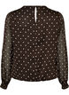 Blouse en mousseline &agrave; pois avec manches transparentes, Marron, Packshot image number 1
