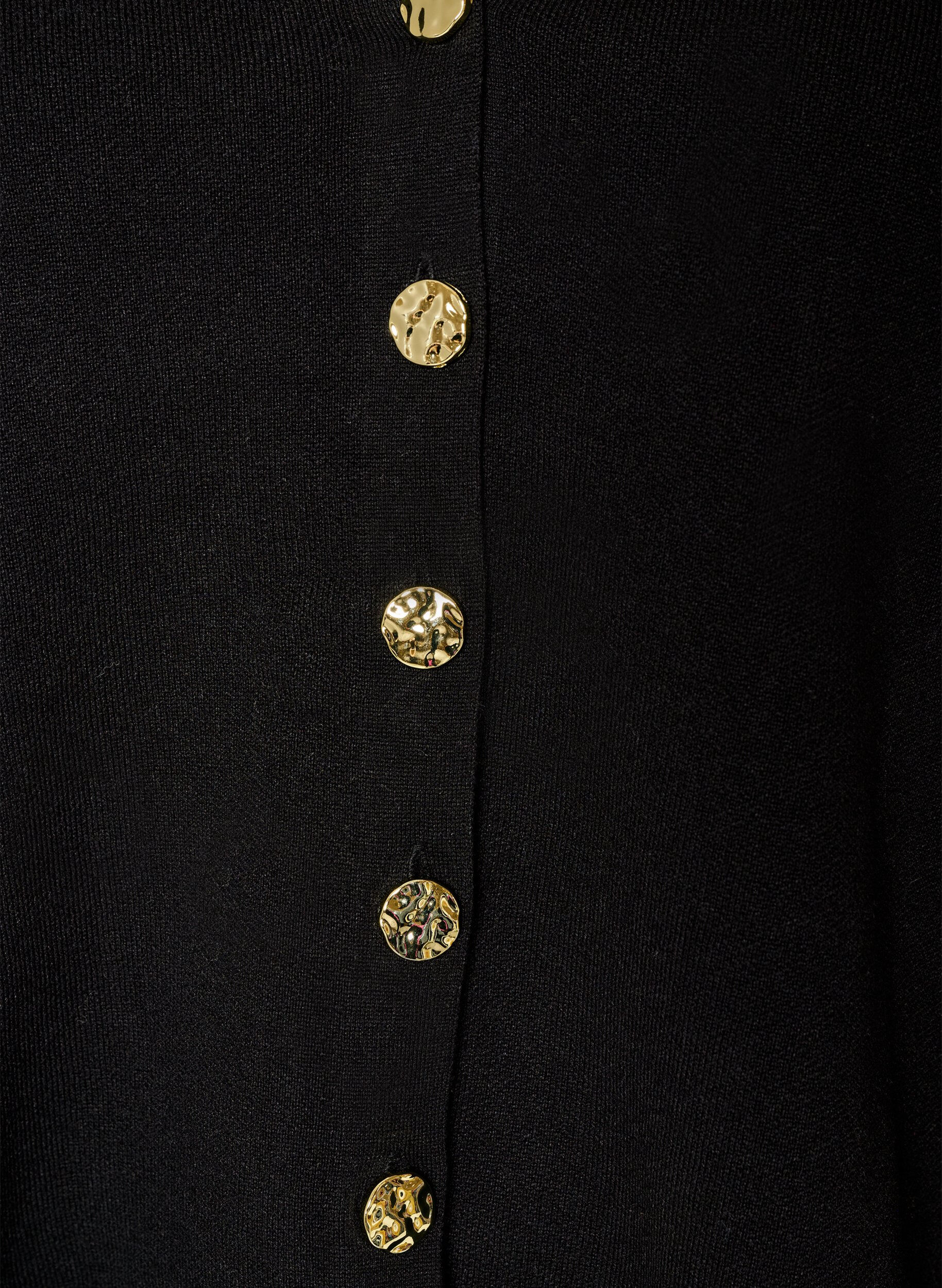 ZizziCardigan en maille fine avec boutons d&eacute;coratifs, Noir, Packshot image number 2