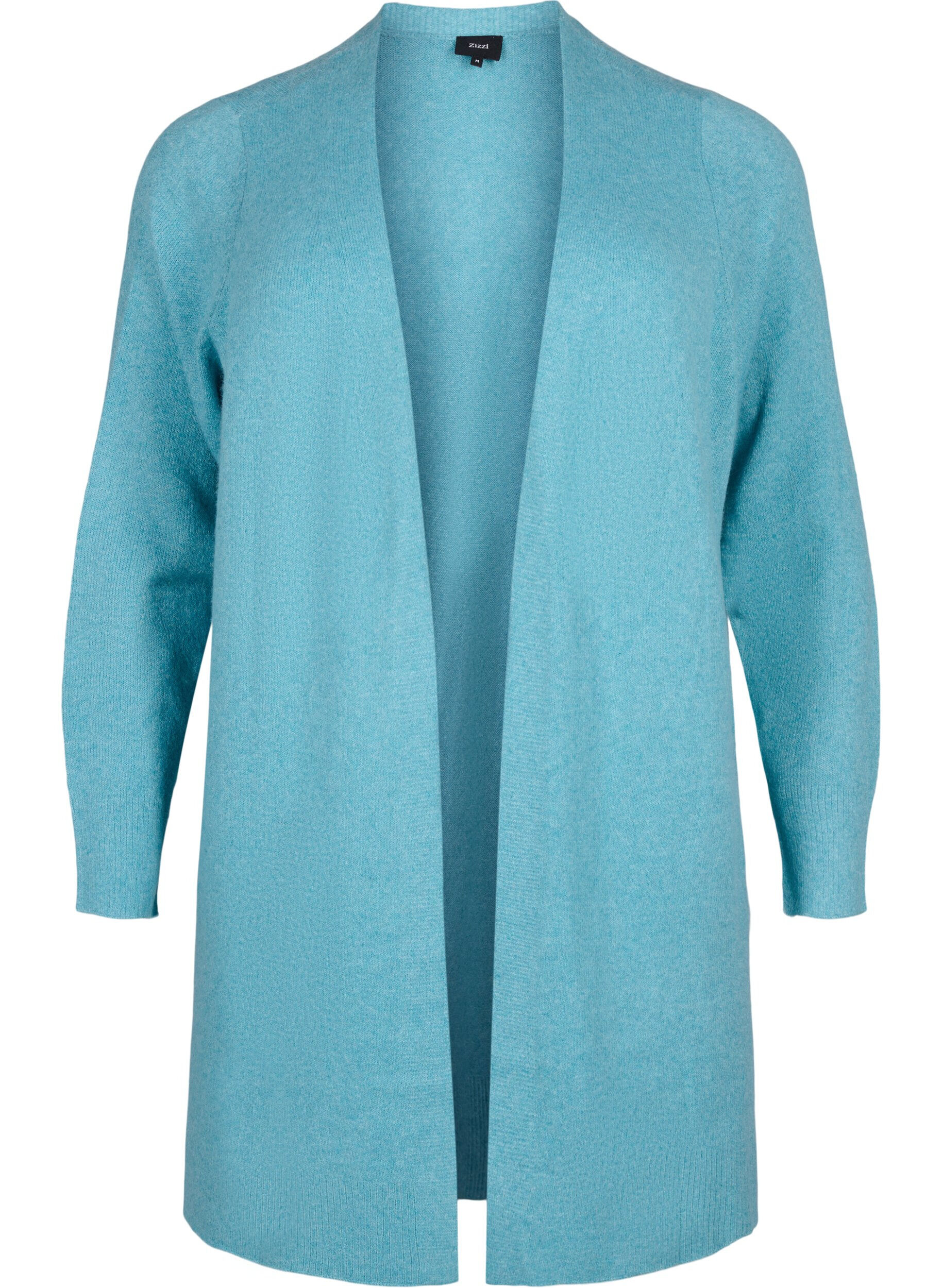 Zizzi Cardigan long ouvert &agrave; l'avant, Reef Water Mel., Packshot image number 0