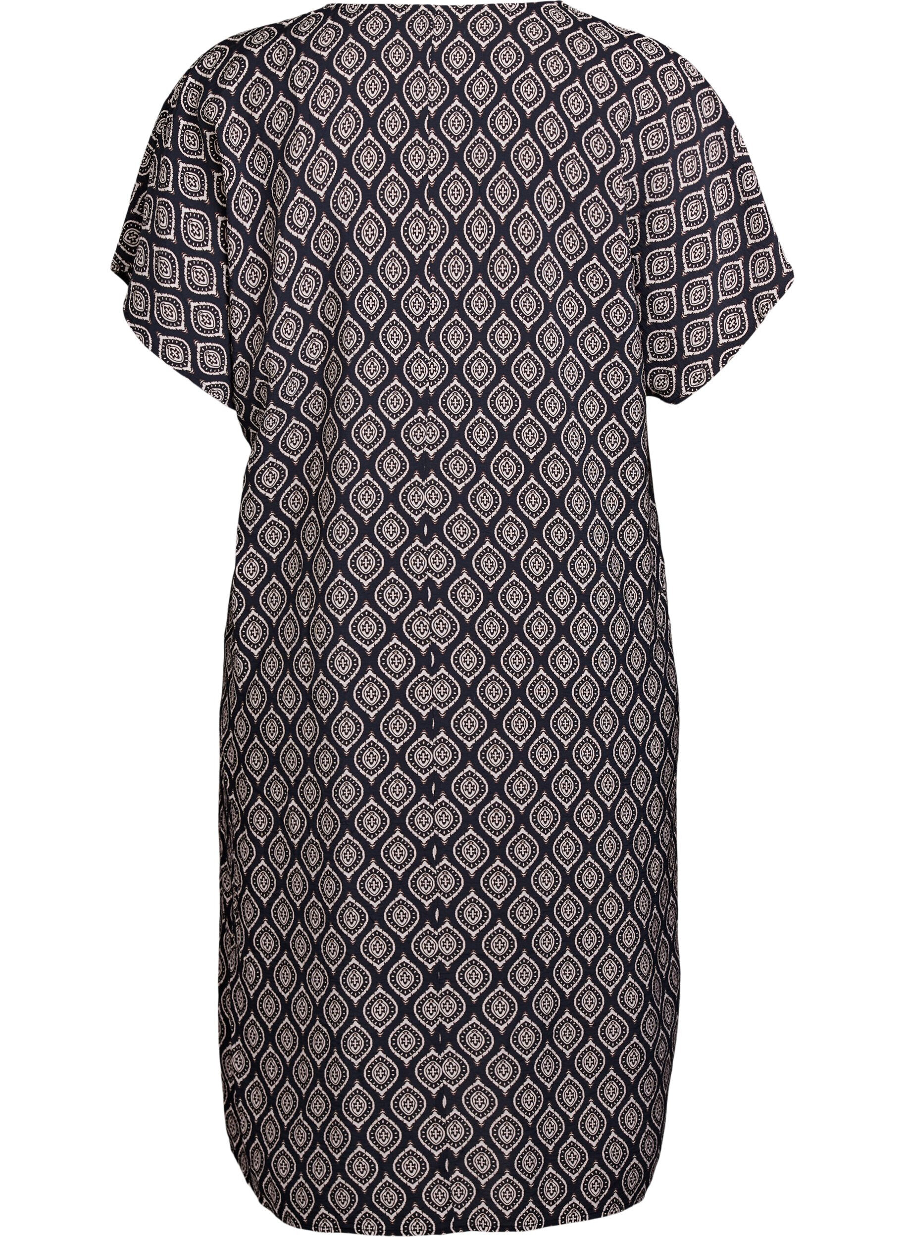 ZizziRobe &agrave; col en V en viscose, Bleu, Packshot image number 1