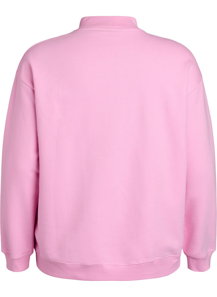 Sweatshirt &agrave; col montant et manches longues, Rose, Packshot image number 1