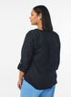 Blouse en mousseline de coton avec broderie anglaise, Noir, Model image number 2