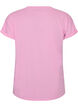 T-shirt &agrave; manches courtes en coton m&eacute;lang&eacute;, Rose, Packshot image number 1