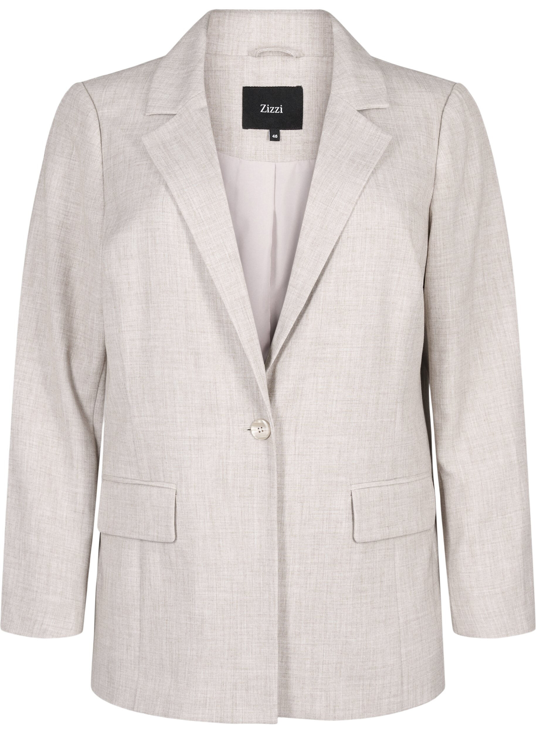 Zizzi Blazer m&eacute;lang&eacute; avec fermeture &agrave; boutons, String, Packshot image number 0