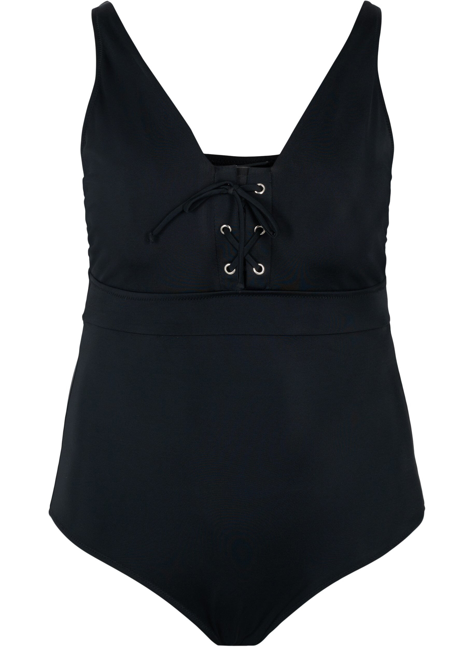 Zizzi Maillot de bain avec d&eacute;tail en cordon, Black, Packshot image number 0