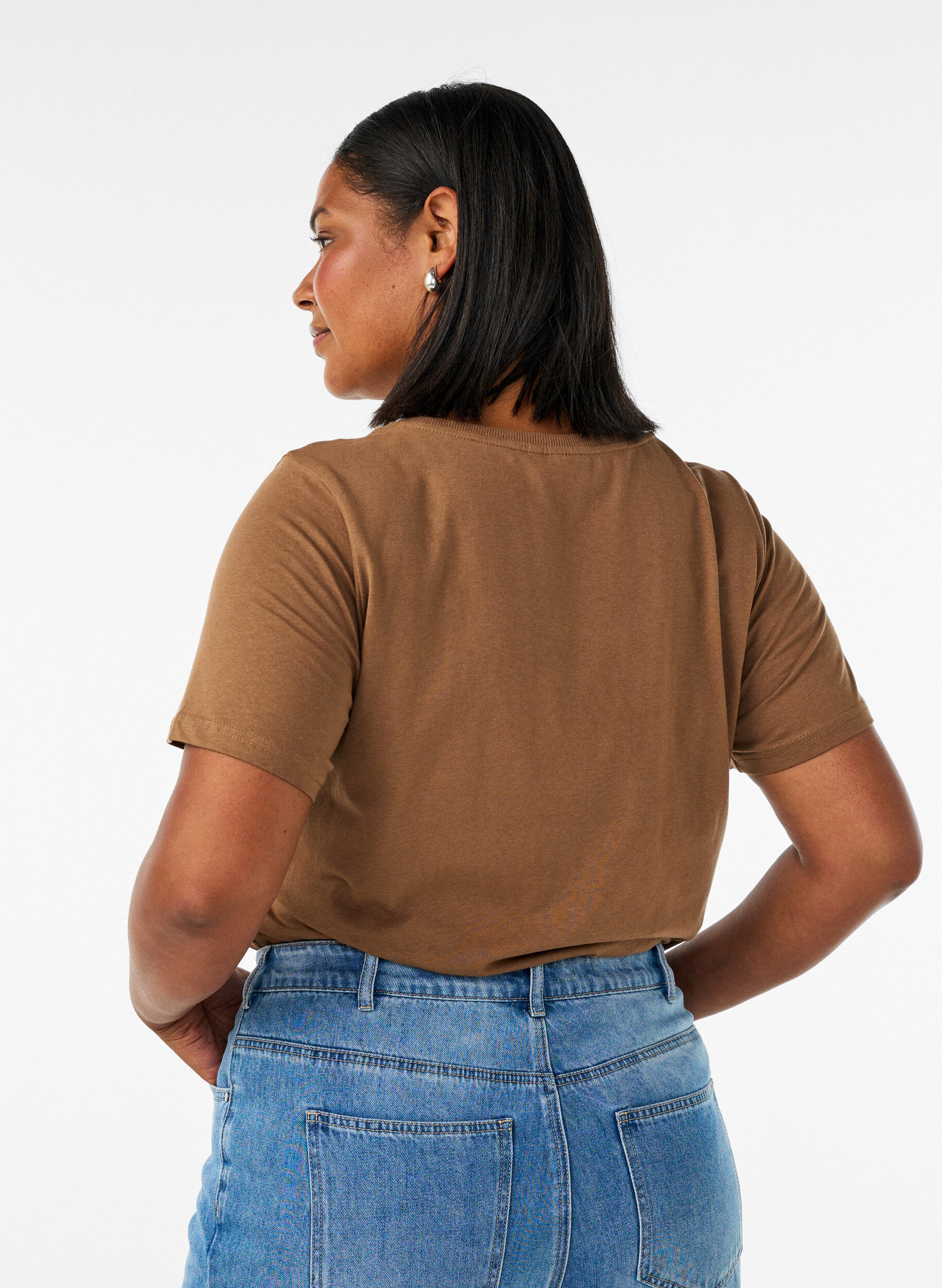 ZizziT-shirt en coton avec imprim&eacute;, Marron, Model image number 2